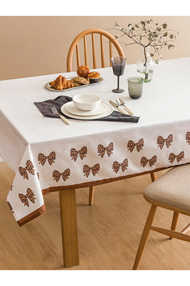 Sparkling Choices Bowknot Embroidered Table Cloth 150X220 cm from Shining Store