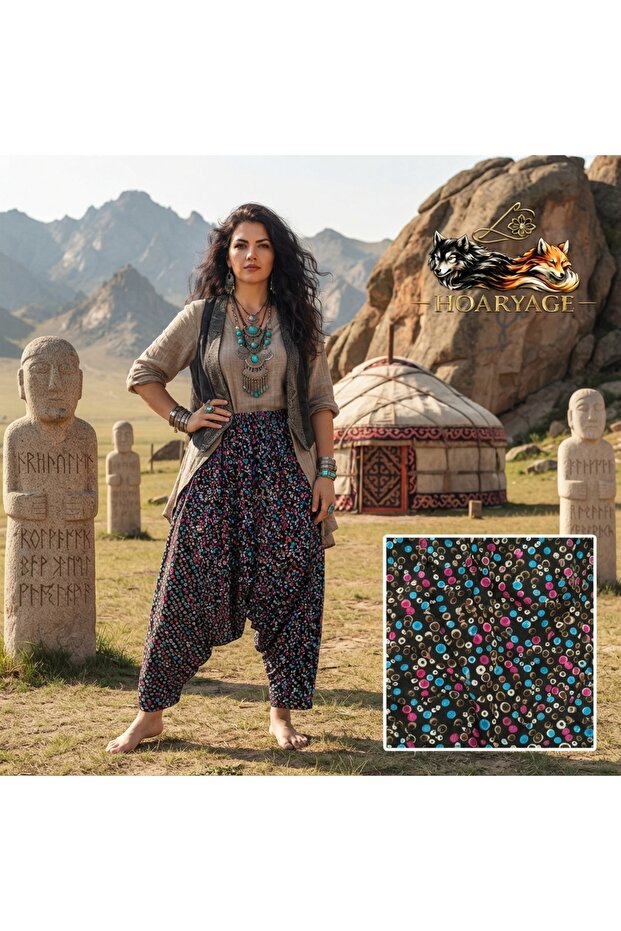 Authentic Village Salwar 100% Cotton Viscose Polka Dot Patterned Comfortable Cut Women's Salwar with Net 38Size 100 kg
