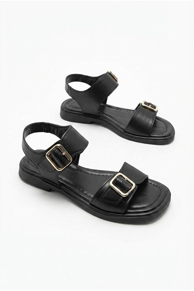 35225 Low Heel Stylish Comfortable Two-Buckle Women's Sandals