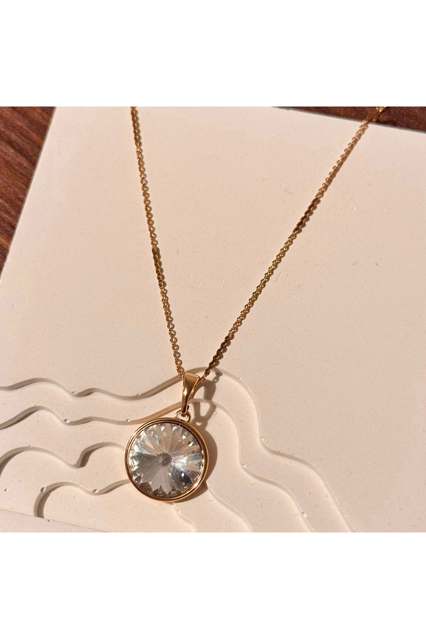 White Round Stone Necklace