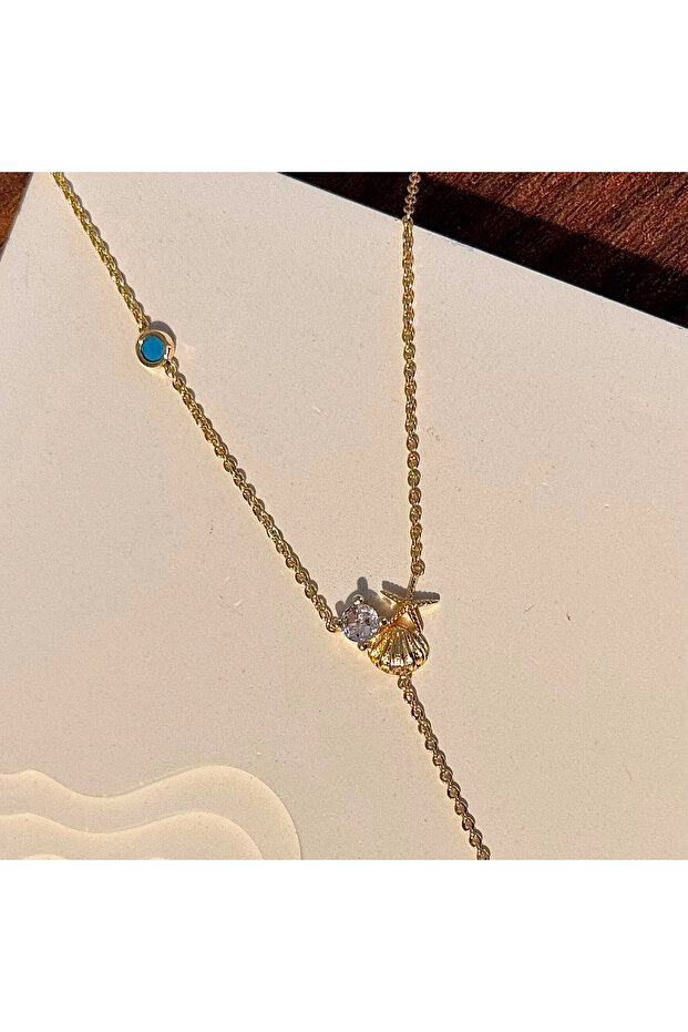 Sea Shell Y Necklace Thin Minimal