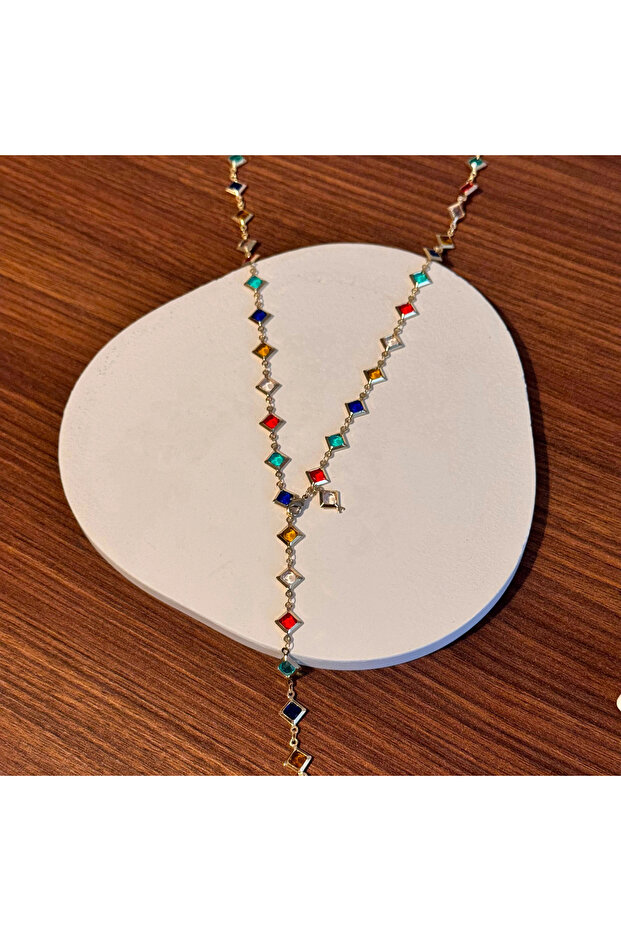 Square Y Colorful Necklace