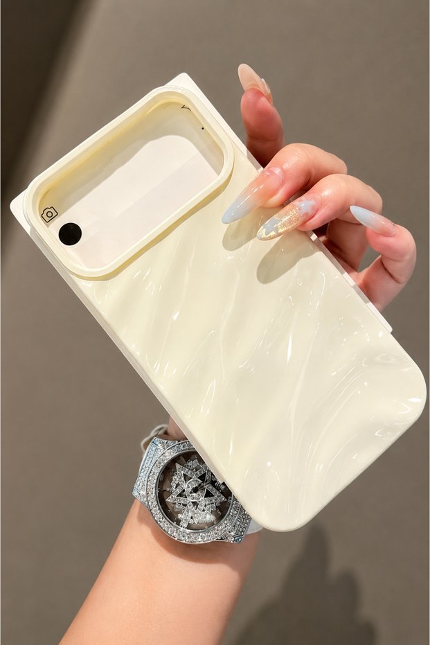 Compatible with iPhone 17 Pro Max / 18 Pro Max - (Gradient) Wavy Embossed Cover, Glossy and Non-Peeling Silicone Protective Case