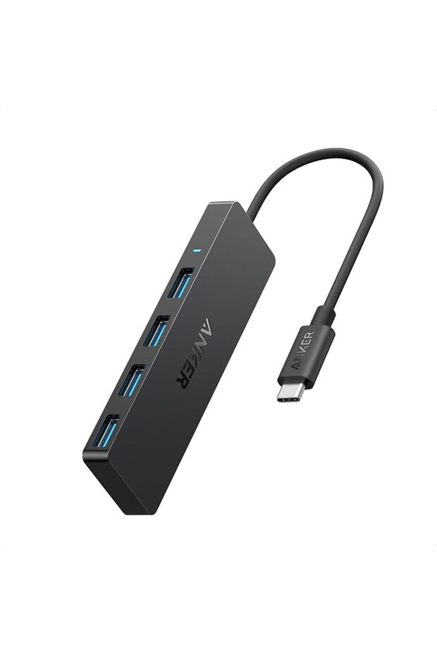 موزع USB 3.0 رباعي المنافذ من أنكر، موزع بيانات USB فائق النحافة مع كابل تمديد بطول قدمين [لا يدعم الشحن]،