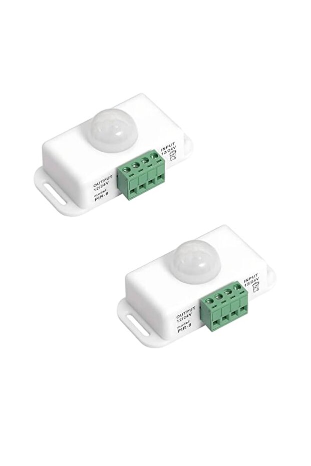 Pack of 2 DC 12V/24V PIR Motion Sensor Switches for LED Lights, Infrared Motion Detector, Adjustabl