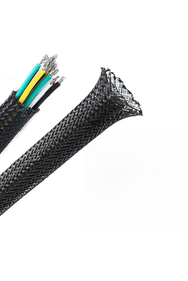 Braided Cable Sleeve, PET Expandable Braided Sleeving, Braided Wire Hider Mesh, Cord Management Org