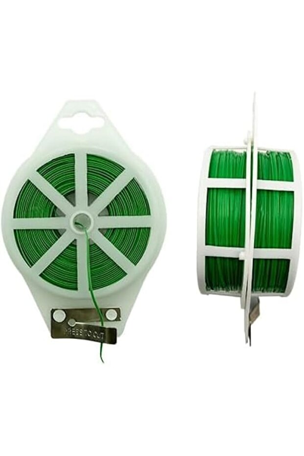 150m Plastic-Coated Soft Garden Wire Ties with Cutter,Rustproof Flexible Green Plant Support Ties f