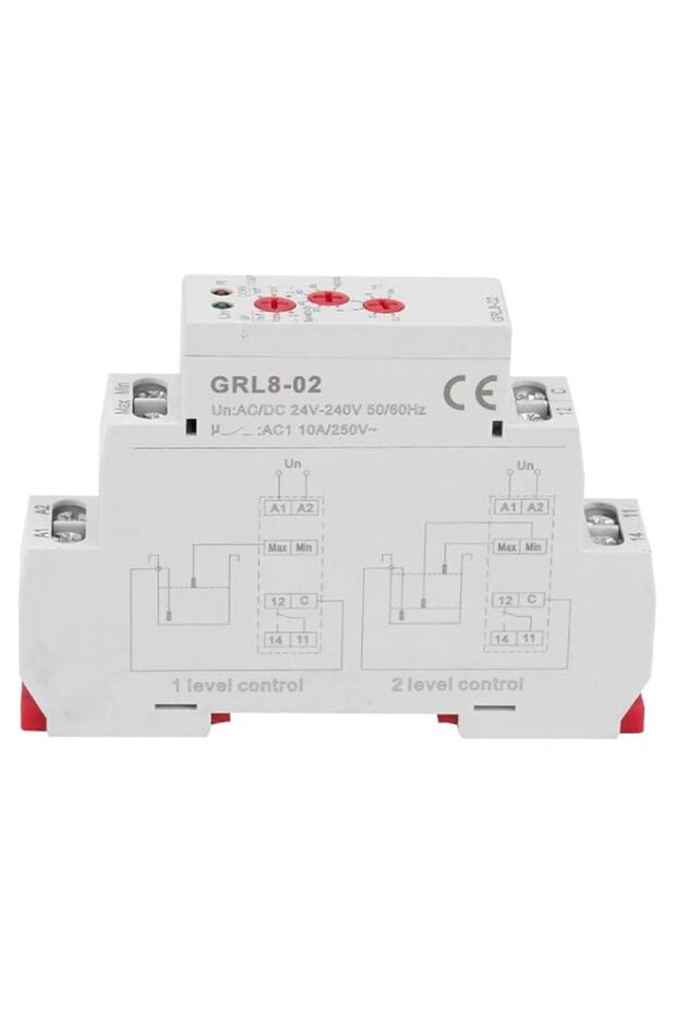 Liquid Level Control Relay GRL8-02 Pool Water Level Controller with DIN Rail Mount for Liquid Level