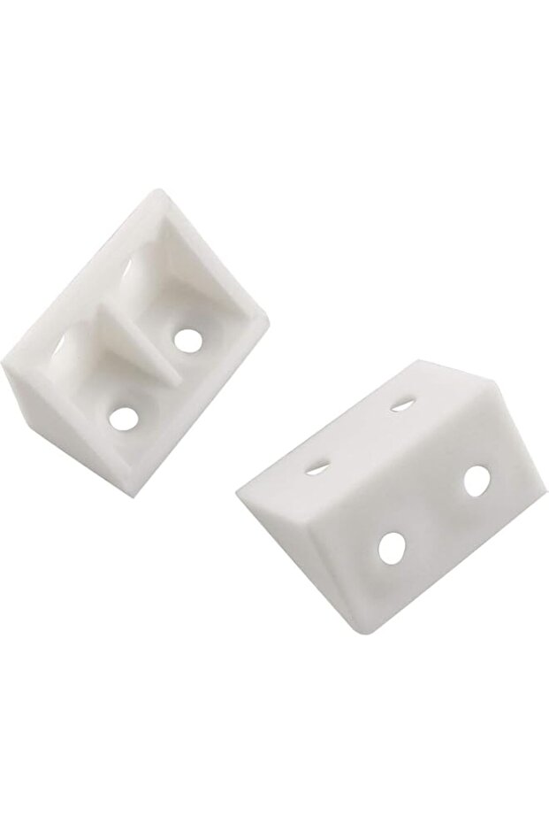 JCBIZN Plastic Corner Brackets, 25 Pieces, 20x32mm, White, L Shape, with covers, for Drawers, Windo
