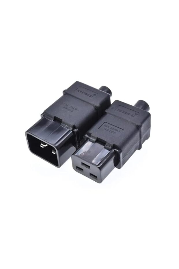 C19 Connector C20 Socket 16A 250VAC IEC320 Series Male Female for Power Cord 1 Pair