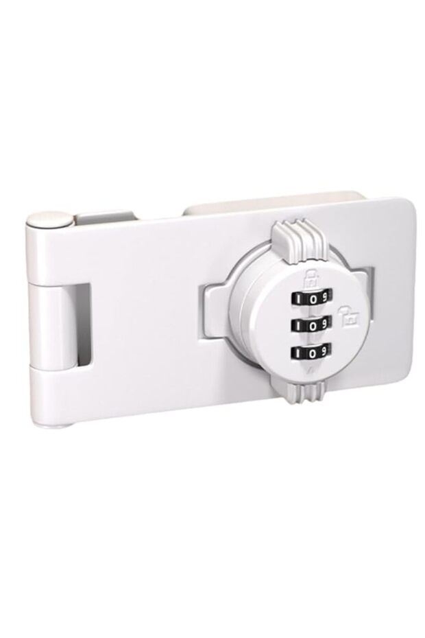 Tazweeq Keyless Combination Lock – 3-Digit Combination Lock for Cabinet Doors – Twist Knob Hasp Lat