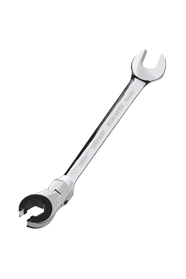 LOSCHEN1PCS 8mm Open Flex-Head Ratcheting Wrench, Metric Ratcheting Spanner with 84 Teeth, Chrome V