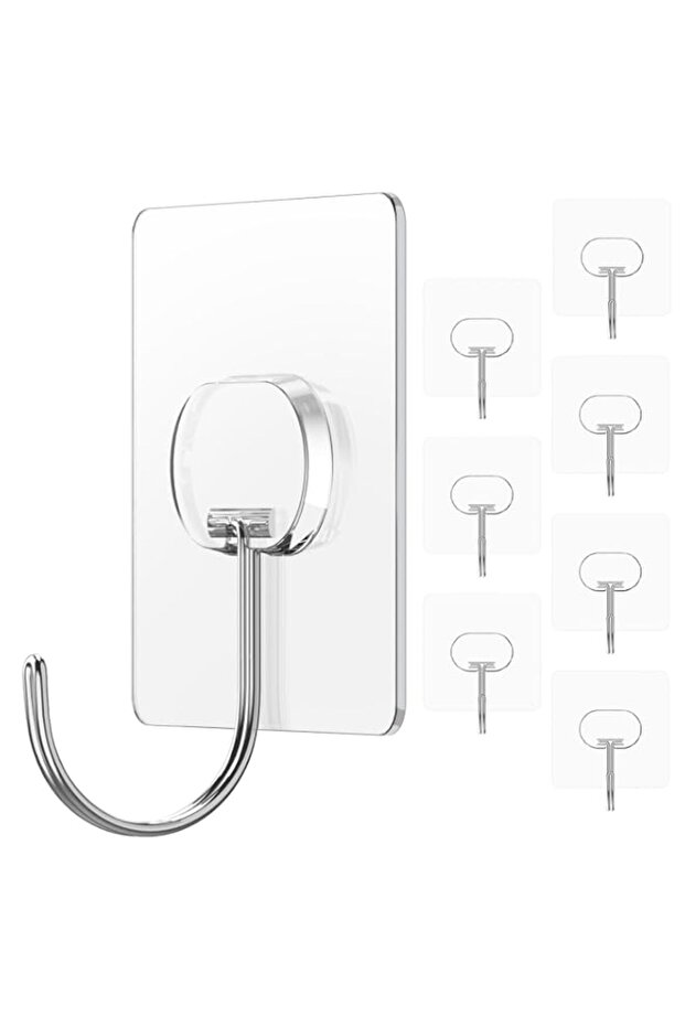 Large Adhesive Hooks for Hanging Heavy Duty Wall Hooks Self Adhesive Towel Coat Hooks Waterproof Tr