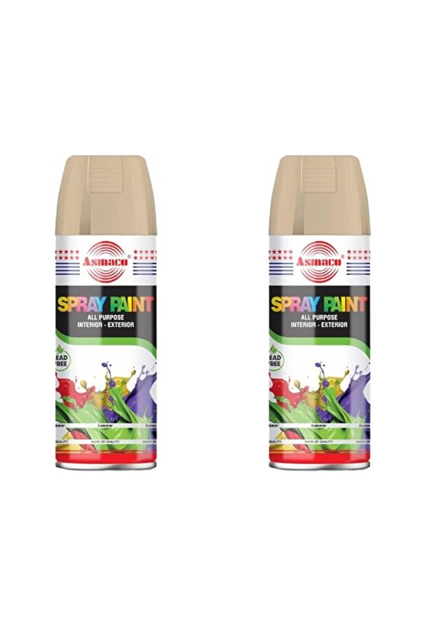 Asmaco Spray Paint - Beige - 400 Ml - Set of 02