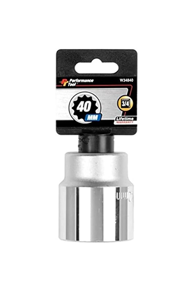Performance Tool W34840 3/4" Drive 12-Point Standard Socket 40mm