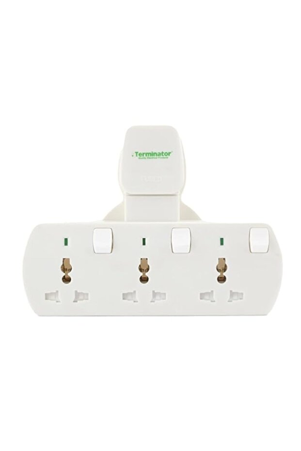 Terminator 3 Way Universal T Socket With Individual Switch & Indicator