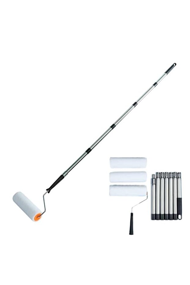 Paint Roller with Extended Detachable Pole Handle,Total Length:84.6in,with three 9-inch ultra-fine
