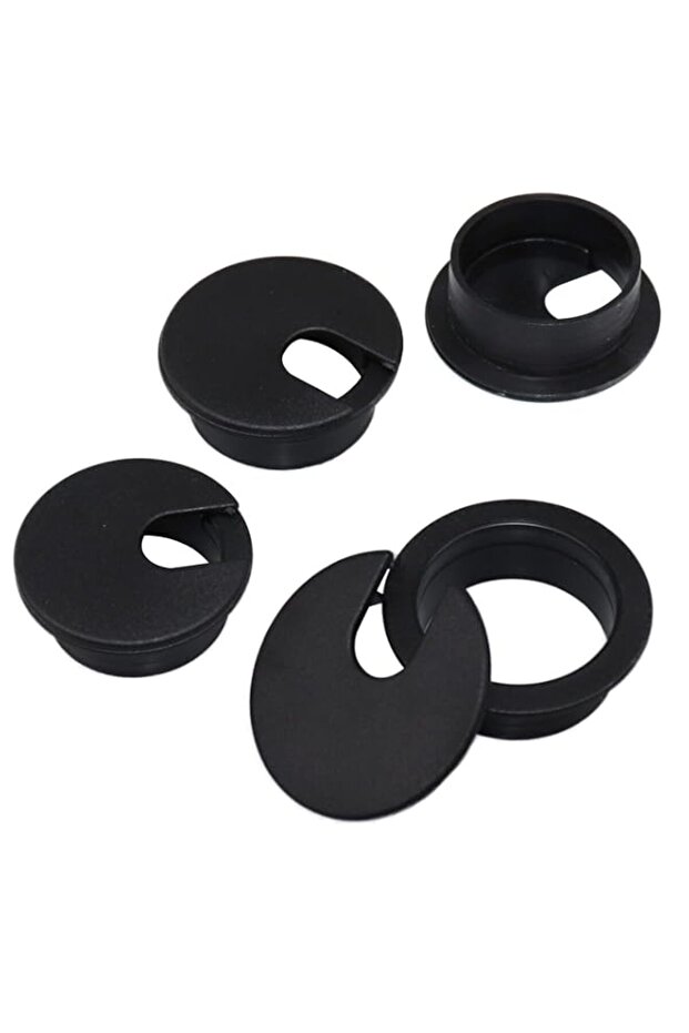 Grantop 35mm(1.38 inch) Desk Cable Wire Grommet, 4Pcs Black Desk Grommet Cord Cable, Desk Table Gro