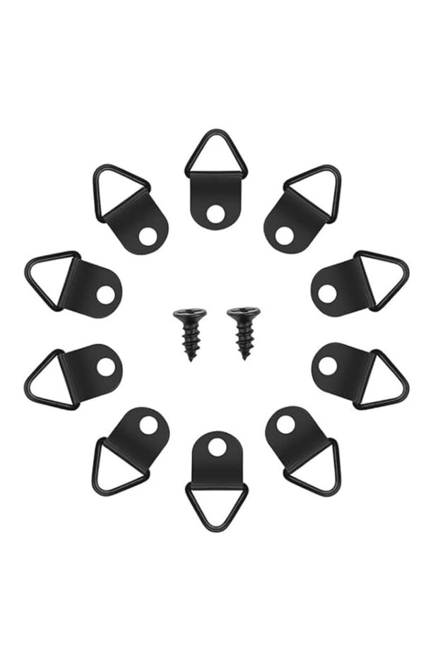 Bukela 100 Pcs Picture Hooks Kit D Ring Frame Hanging Hangers Canvas Hook Wall Bracket Hanger with