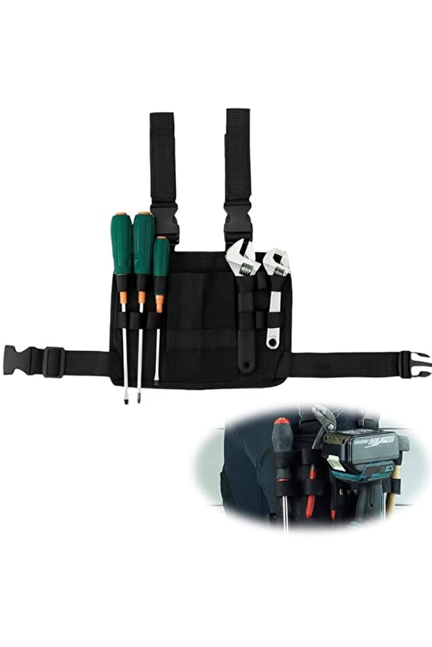 Portable Tool Pouch For Leg, Adjustable Multifunctional Tool Holder with Belt Clip for Hammer, Scre