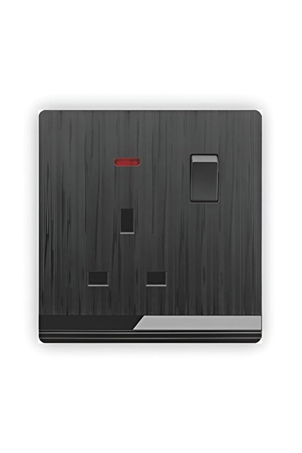 Switched Power Socket with Neon Indicator – UK Standard Wall Outlet, Single Gang, White Finish, Dur