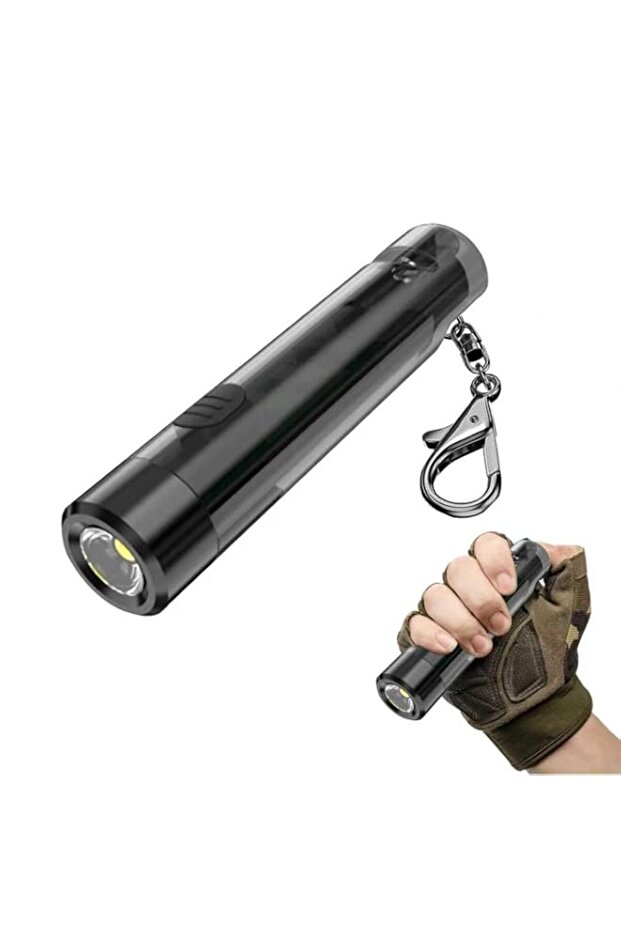 Rechargeable Mini LED Flashlight, Keychain Whistle Flash Light | High Lumen Pocket Flashlights, Lig