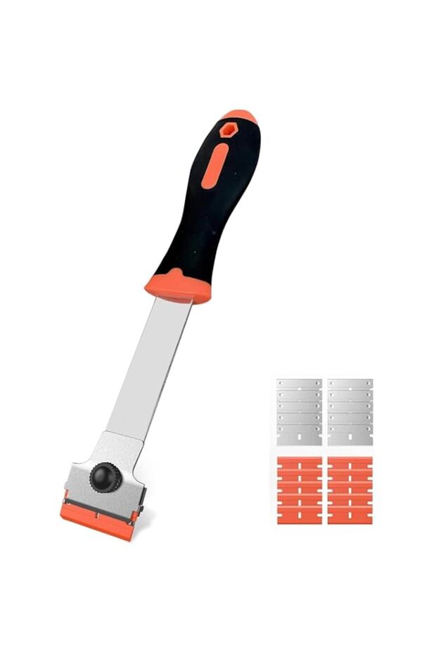 YelaJoy Razor Blade Scraper, Long Handled Scraper Tool with 10 Extra Replacement Blades, Razor Scra
