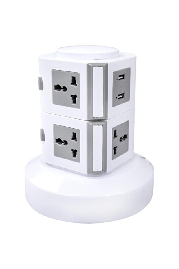 V.MAX Layers Vertical Tower Extension Cord Socket - 158x 180 mm | Multi Device Connect Adaptor with