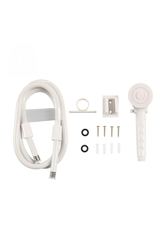 THE WHITE SHOP Shower Head with Hose - Non-Metallic Outdoor Shower Kits Replacement with Pause Func