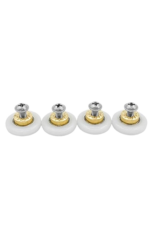 THE WHITE SHOP 4 Pcs Shower Door Rollers Replacement, 23 Mm Twin Shower Door Rollers Wheels Diamete