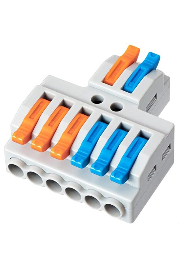 10 Pcs Lever Wire Connectors, Quick Wiring Cable Connector Push-in Conductor Terminal Block (2 in 6