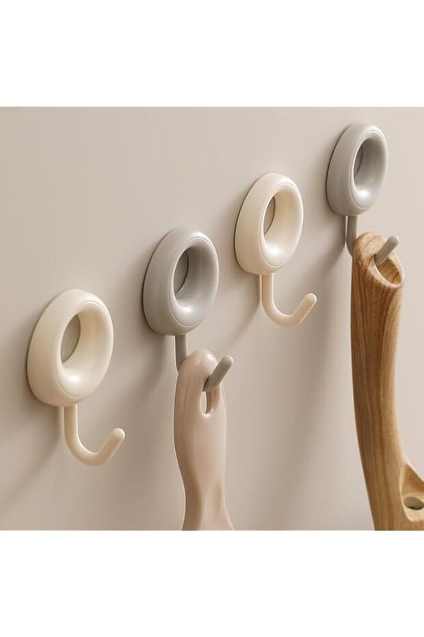 Tazweeq 4 PCS Self Adhesive Hooks, Heavy Duty Self Adhesive Towel Coat Hat Hook, Waterproof, Bathro