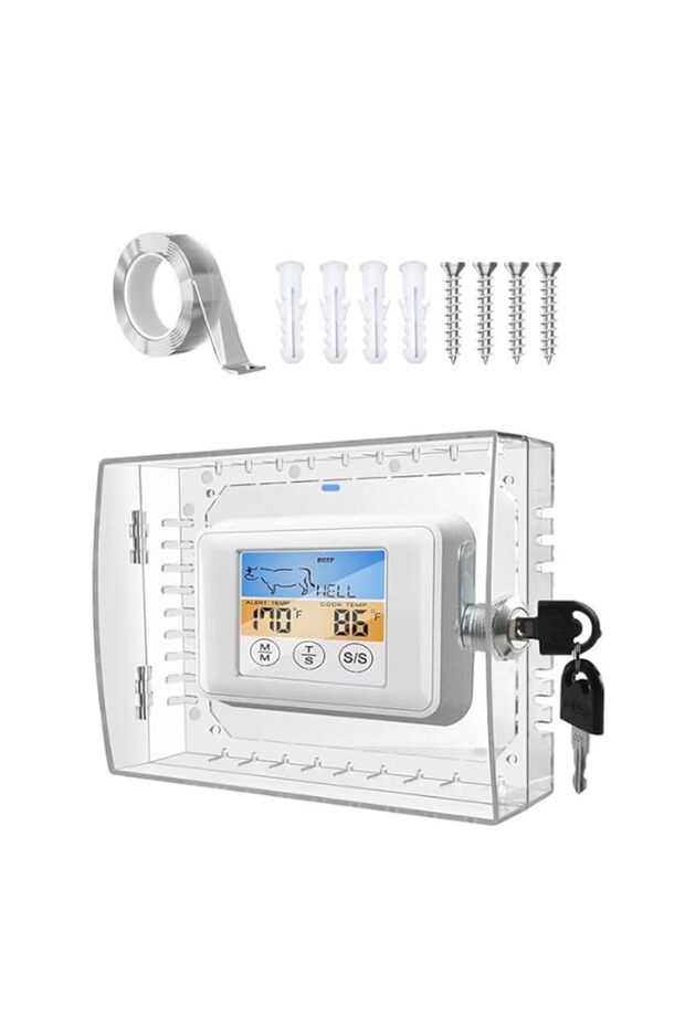 1pcs Large Thermostat Lock Box with Key,Clear Decorative AC Lock Box Cover on Wall Fits Thermostats