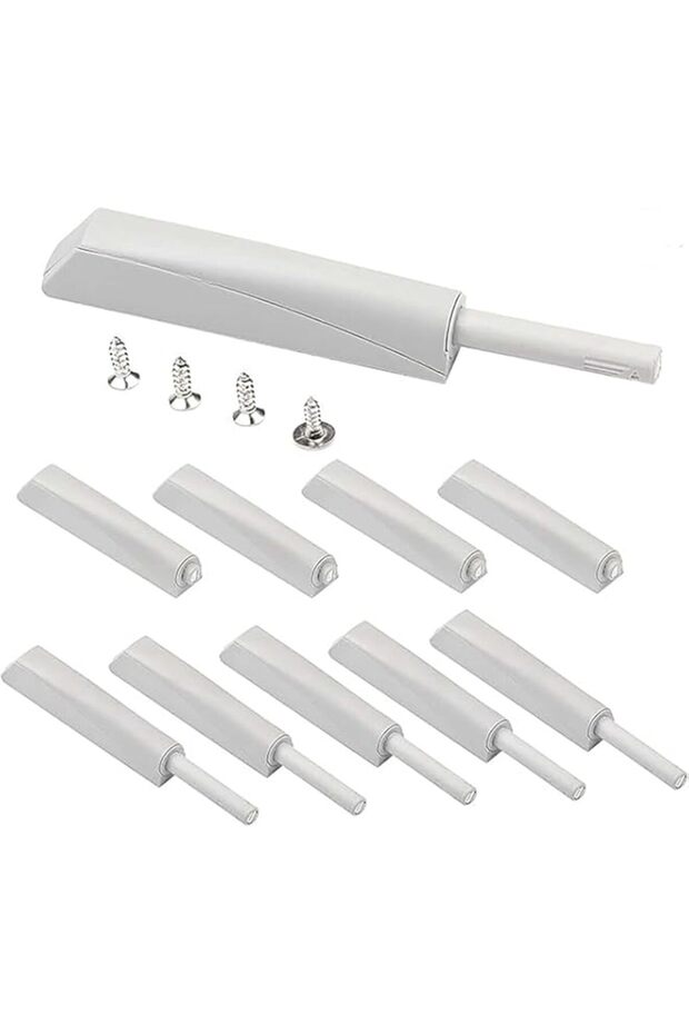 Tazweeq Magnetic Push Open Latches for Cabinet Drawers, White Recessed Cabinet Doors, Push-to-Open