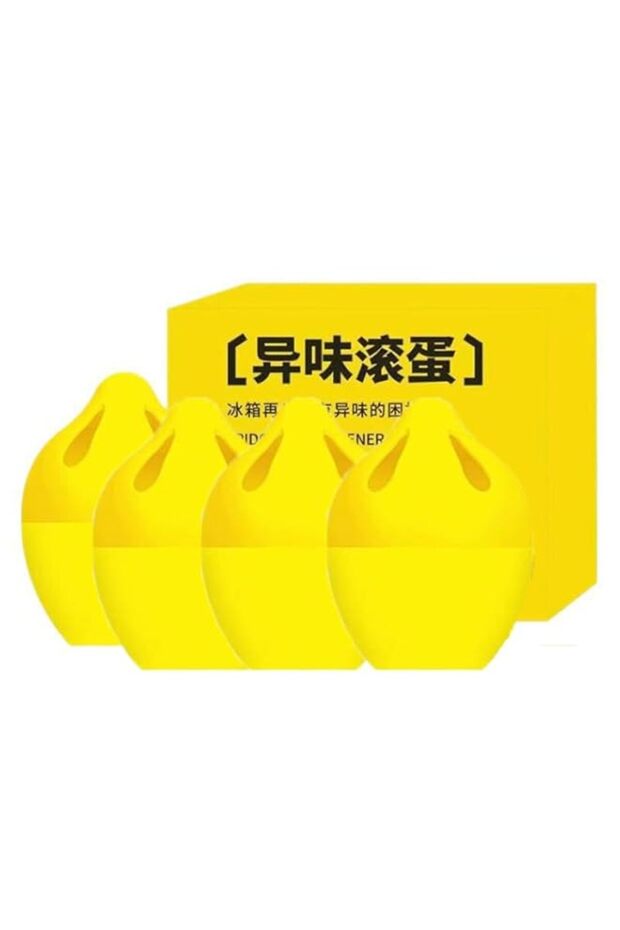 YOOJ® 4 Pack Refrigerator Deodorizer, Lemon Scent, More Effective Than Baking Soda, Effectively rem