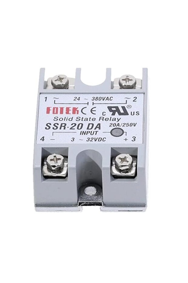 SSR-20DA DC Control AC 20A Solid State Relay Module Input 3-32V DC to 24-380V AC (SSR-20DA)
