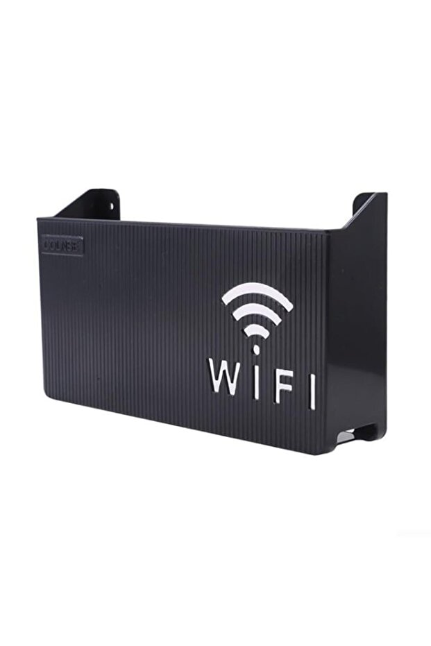 Black Wall Mount Router Storage Box & WiFi Cable Management Organizer Shelf, Dustproof Setup Box Ho