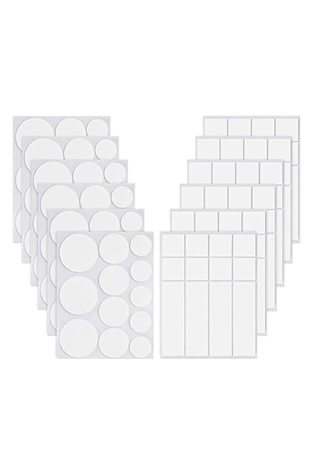 Bukela 12 Sheet Double Sided Wall Mounting Tape Paste Poster Tape Strips and Dots Removable Mountin