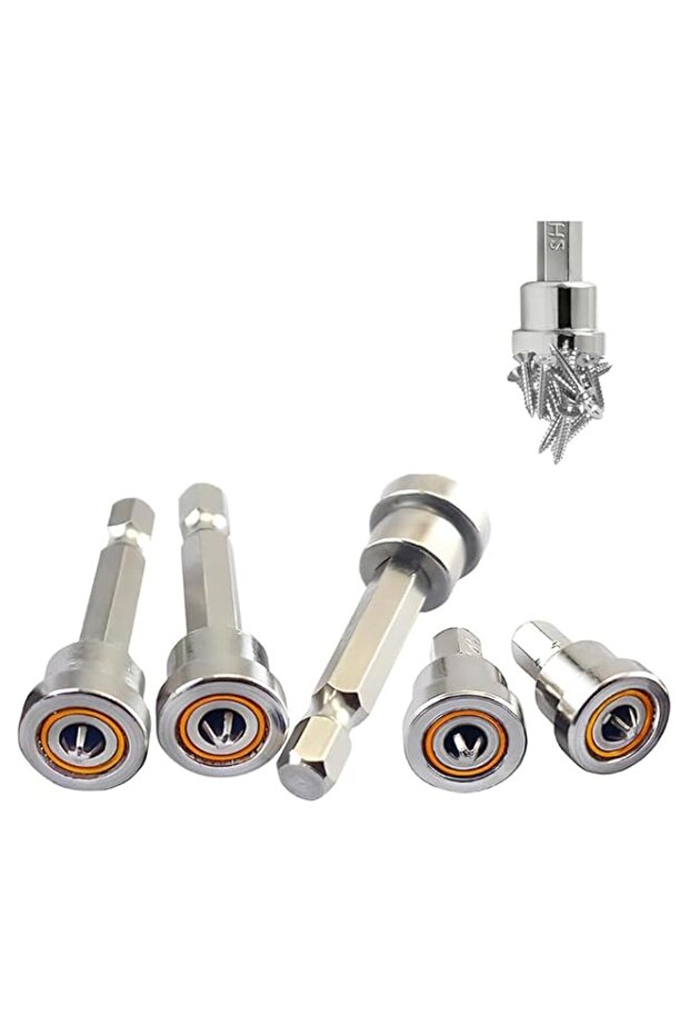 5Pcs Magnetic Drywall Screw Setter, PH2 Bits with Hex Shank for Plasterboard, Drywall Screw Positio