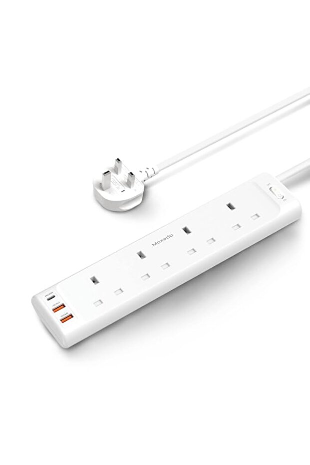 Moxedo Universal Power Extention 20W 7 Way Power Strip, 1 USB-C + 2 USB-A + 4 AC Ports, Fast Chargi