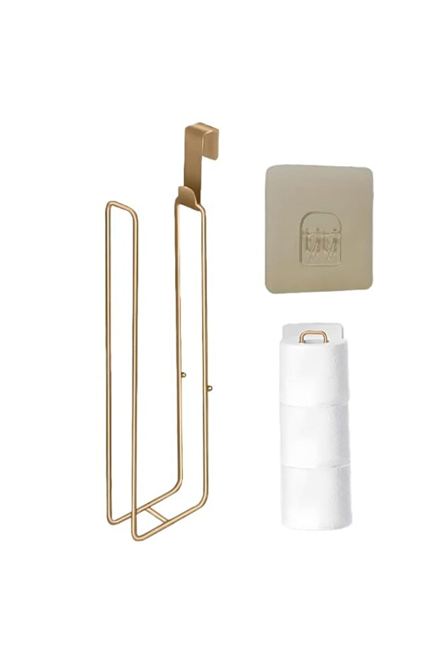 Toilet Paper Holder Wall Mount, Iron Roll Tissue Organizer Storage Rack for Bathroom, Kitchen, Comm