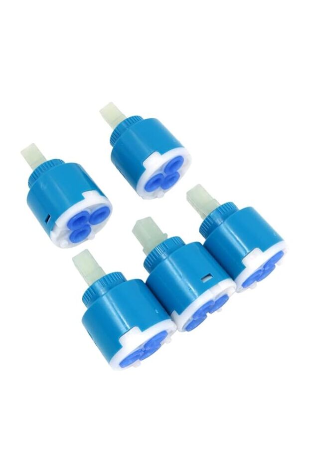 5pcs 40mm Ceramic Cartridge Faucet Replacement Internal Control Valve for Single Handle Faucets