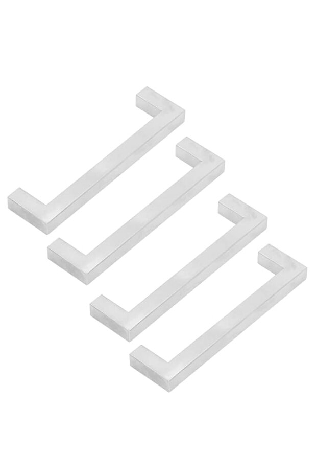 Silver Cabinet Handles, Closet Door Pulls 4Set Cupboard Pulls Drawer Pulls Stainless Steel Cabinet