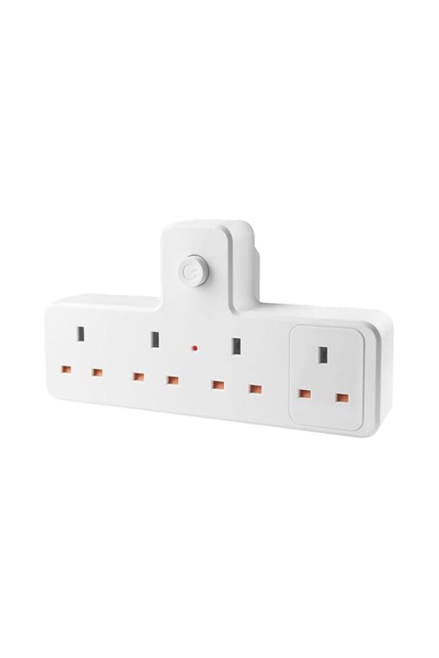 MOTIM Plug Adapter, Switch Socket With 4 Plug Outlets, 2500W/10A For Home, Office, Dorm And Gaming