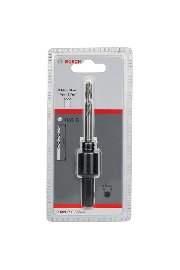 Bosch 2609390588 Hexagon Socket Adapter 1/2"-20 UNF, 14-30 mm, Black/Silver