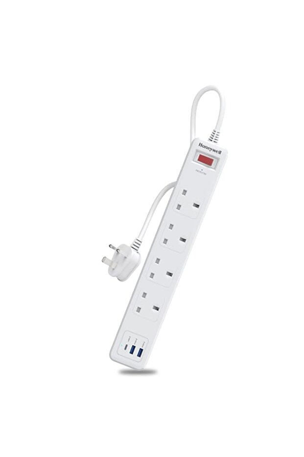 Honeywell 4 Out Surge Protector with Master Switch, Spike Guard/Extension board, 4 Outlet, PD20W &