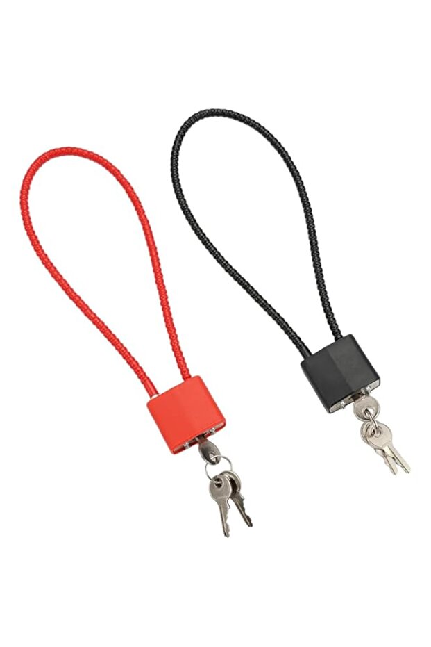 2 Pcs Cable Padlock with Keys Adjustable Flexible Steel Cable Lock Anti Theft for Bike Gym Locker G