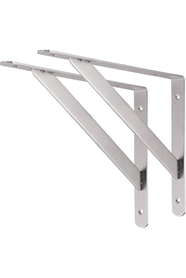 Rubik Shelf Brackets 6 inch - 2pcs Stainless Steel Right Angle Wall Bracket with Detachable Support