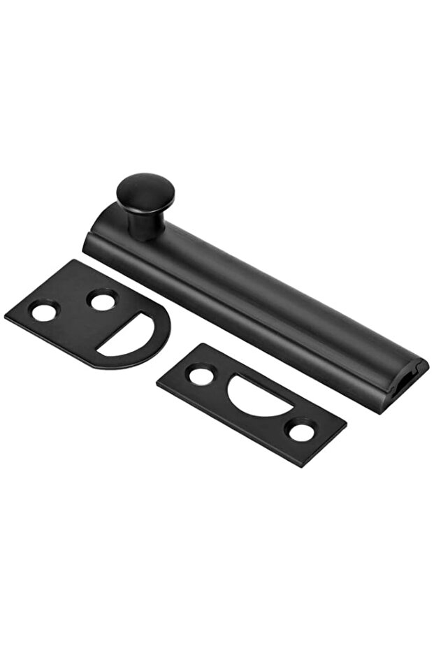 THE WHITE SHOP Solid Brass Surface Bolt 3 Inch, Heavy Duty Concealed Slide Surface Door Bolt, Black