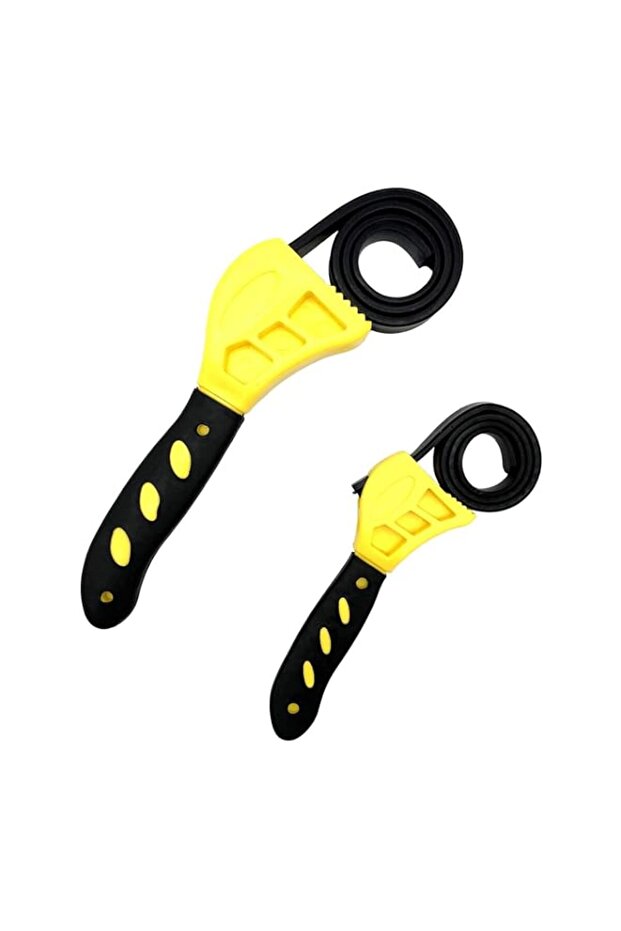 NALACAL Rubber Strap Adjustable Wrenches, 2 Piece Multi Tool Universal Wrench Use for Any Shape Ope